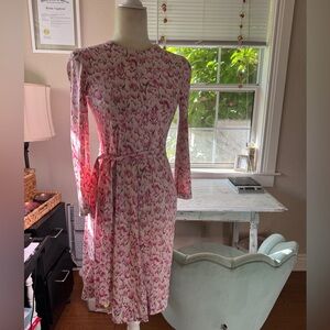 RARE Vintage Original 1970sDiane Von Furstenburg Pink Tulip Dress-good condition